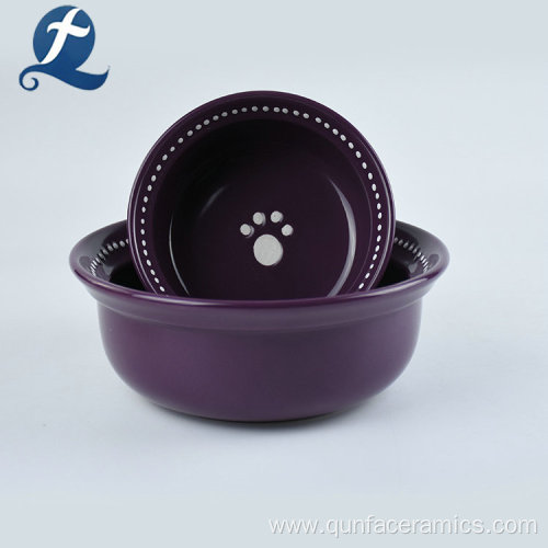 Wholesale Custom Round Dog Cat Dowl Ceramic Feeder